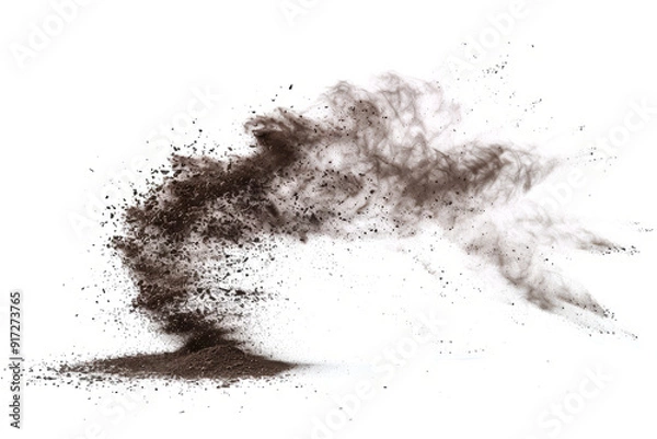 Fototapeta abstract dust devil with scratches on a white background.