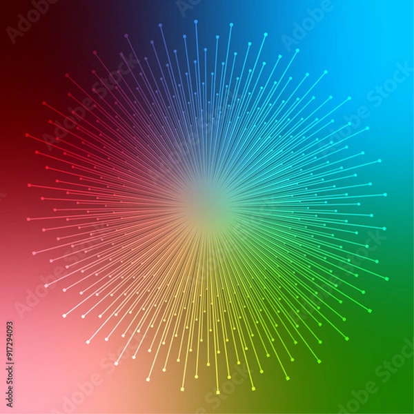 Obraz Colourful line art spark vector design