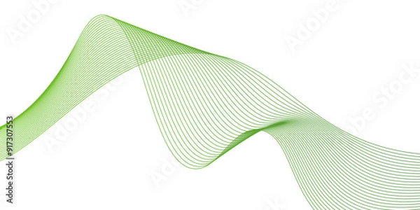 Fototapeta Abstract green waves background,Abstract green wavy lines. Colorful vector background.green wave melody lines on white background,Abstract green wave lines pattern background. green wave lines frame,