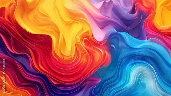 Fototapeta A colorful abstract design featuring swirling patterns and vibrant gradients, creating a visually striking composition

