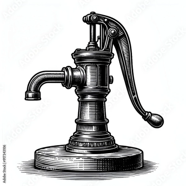 Obraz old pump illustration 