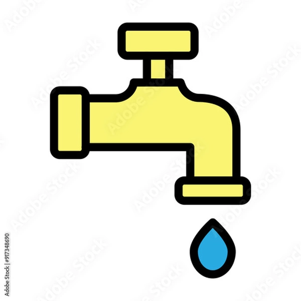 Fototapeta Tap Vector Filled Icon Design