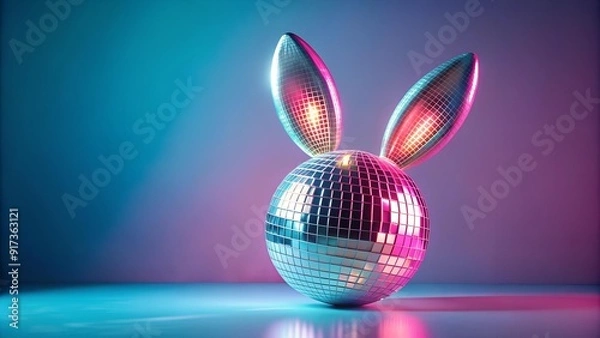 Obraz Neon Pulse: Easter Rave Disco Ball  generative AI