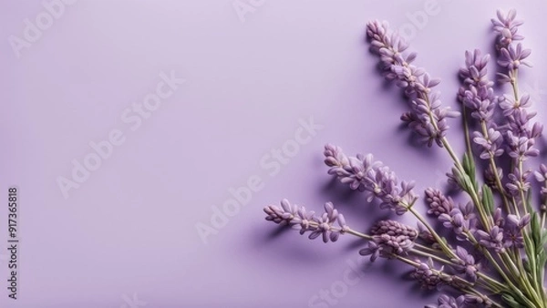 Fototapeta Background with lavender twigs and a place to copy text.