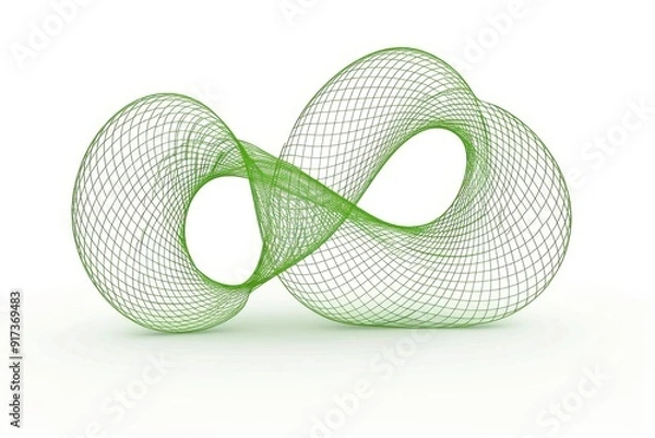 Fototapeta 3D Render Abstract Digital Chain Concept - Blue Glowing Connection. Beautiful simple AI generated image in 4K, unique.