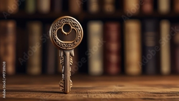 Obraz old keys on old book
