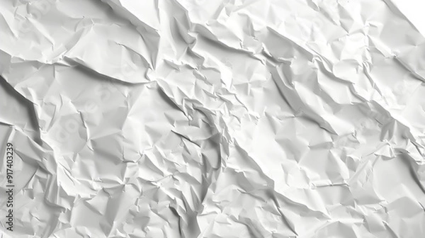 Fototapeta White crumpled paper texture, generative, high resolution image suitable for backgrounds and overlays, use as a textured background, space for text