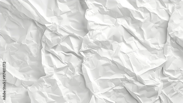 Obraz White crumpled paper texture, generative, high resolution image suitable for backgrounds and overlays, use as a textured background, space for text