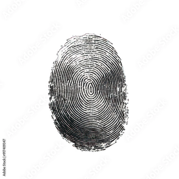 Fototapeta Fingerprint isolated on white created with Generative AI