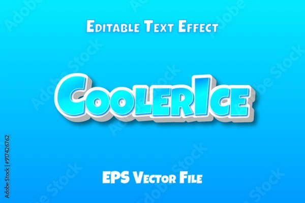 Fototapeta Editable 3d Text Effect Vector - Cooler Ice