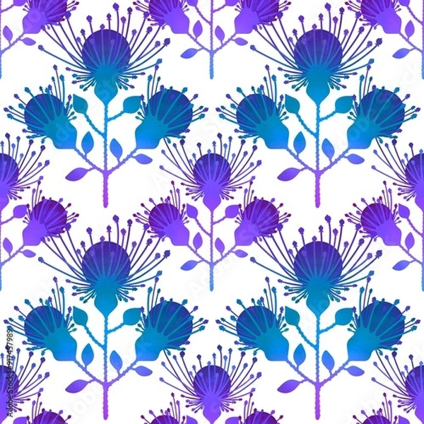 Fototapeta Simple floral seamless pattern with flowers for fabrics and cards and linens