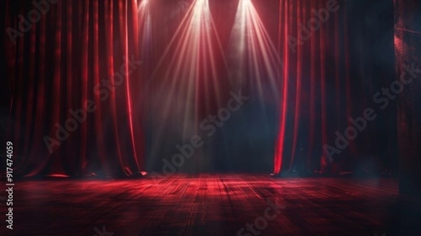 Obraz Red theatre curtains