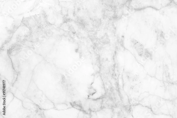 Fototapeta White (gray) marble patterned (natural patterns) texture for background and design.