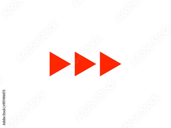 Fototapeta 三連矢印三角素材：赤A