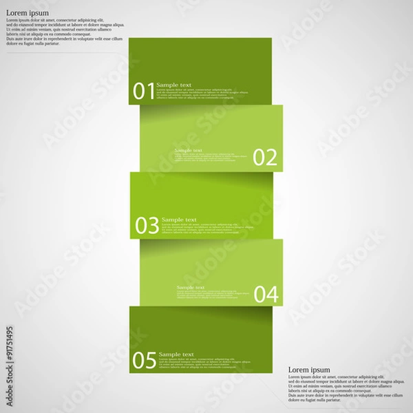Obraz Infographic templete with motif of bar divided to five parts