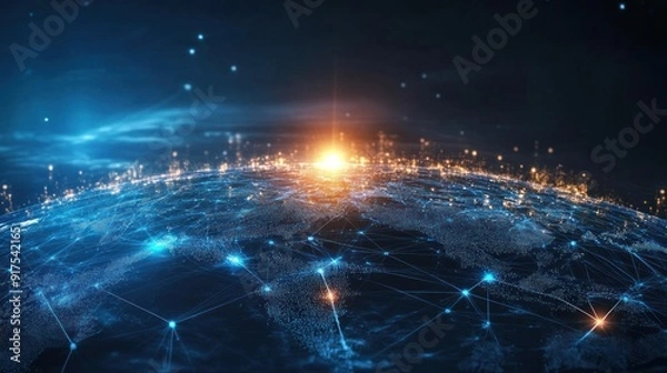 Fototapeta Global Network of Interconnectedness