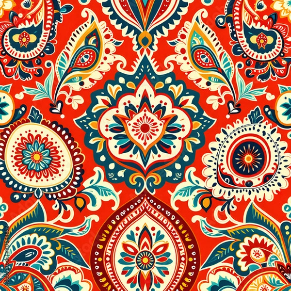 Fototapeta pattern with flowers, seamless floral pattern