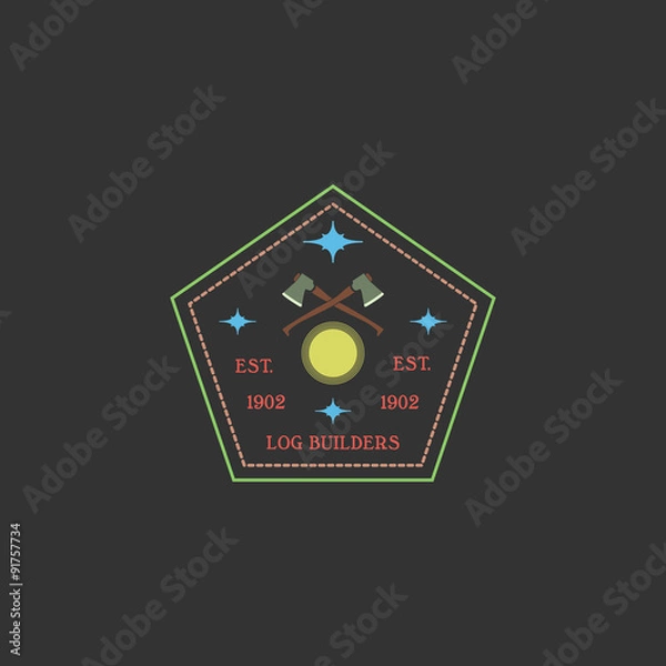 Fototapeta Logotype for construction and carpentry industries. 