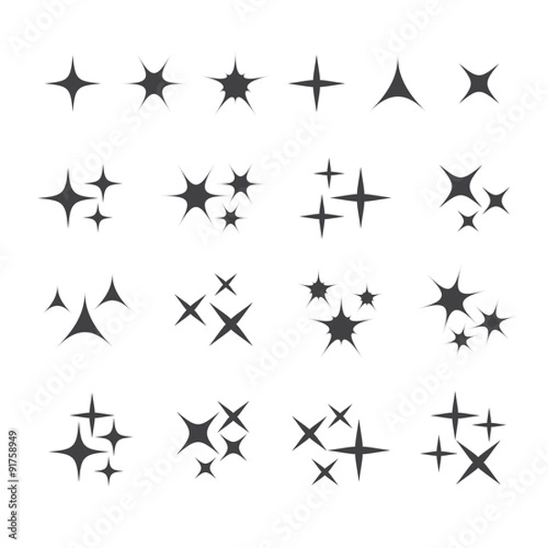 Fototapeta Vector sparkles icon set. Star element