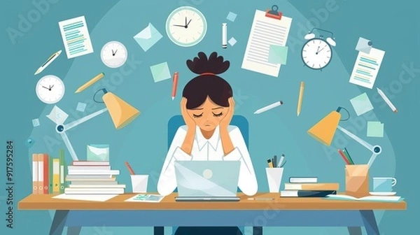 Obraz High stress at work , pressure , too much workload.
