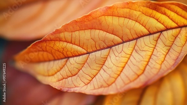 Obraz Macro background of colorful autumn dry leaf
