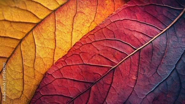 Obraz Macro background of colorful autumn dry leaf