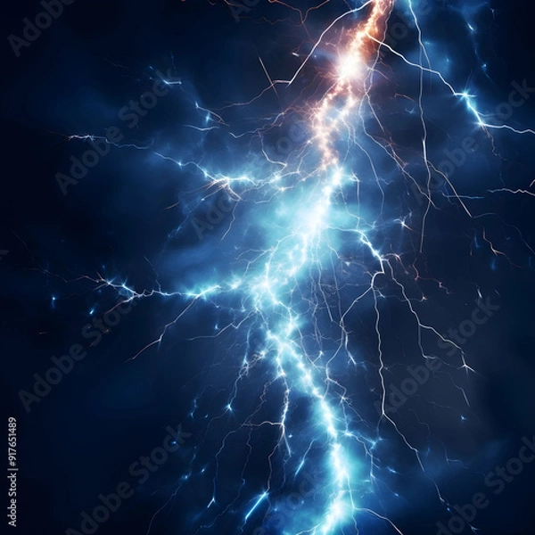 Fototapeta electric surge, abstract background. Blitz, storm flash, thunderstorm. Thunder shock isolate. Dynamic digital art illustration. PNG. on white background