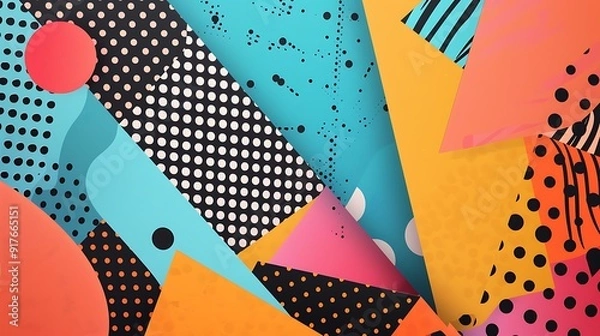 Fototapeta Creative polka dot backdrop featuring striking abstract geometric elements...