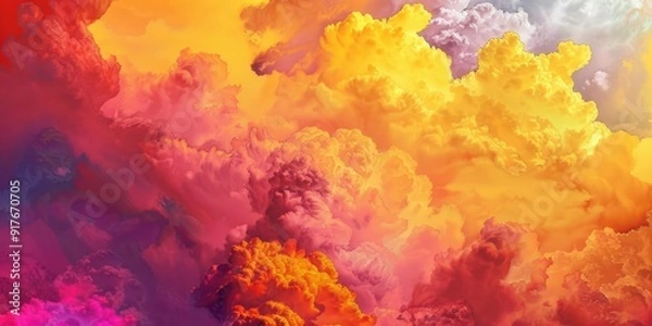 Fototapeta Dramatic Colorful Clouds at Sunset