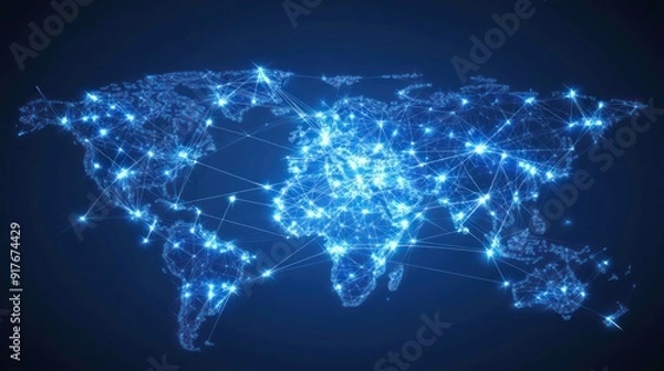 Fototapeta Global Network - A Connected World