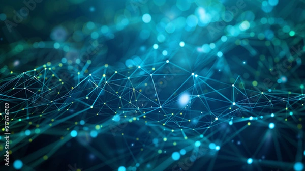 Obraz internet network background with interconnected nodes and dynamic data connections, digital world connectivity data transfer concept technology background wallpaper 