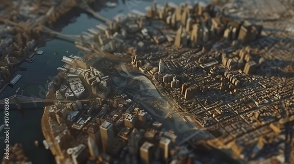 Fototapeta An immersive glimpse into Google Earth's historical imagery feature, displaying the evolution of landscapes and urban developments over time in a visually compelling