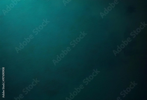 Fototapeta Teal blue and muted green grainy gradient textured background with noise backdrop web banner design with prominent copy space