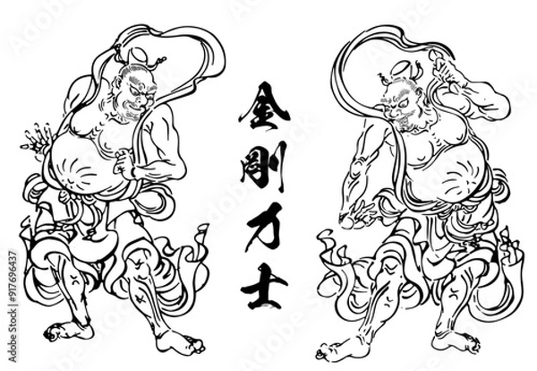 Fototapeta 金剛力士 仏像 日本文化 阿吽像 彫刻