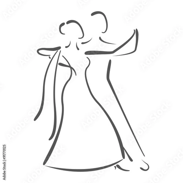 Fototapeta Dancing couple logo.