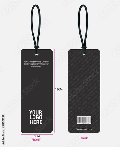 Fototapeta Clothing hang tag Vector illustration template design front and back view easy editing and customizable.