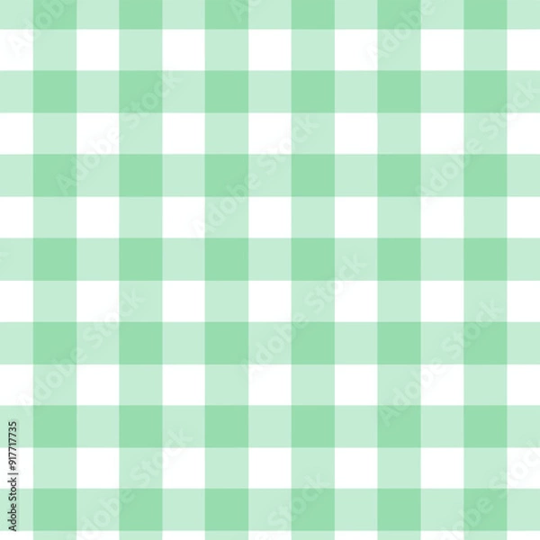 Obraz Seamless light green and white gingham check pattern for backgrounds textile or wallpaper