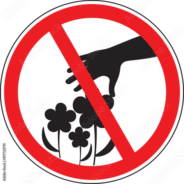 Obraz Do not pick the flowers sign icon vector.eps