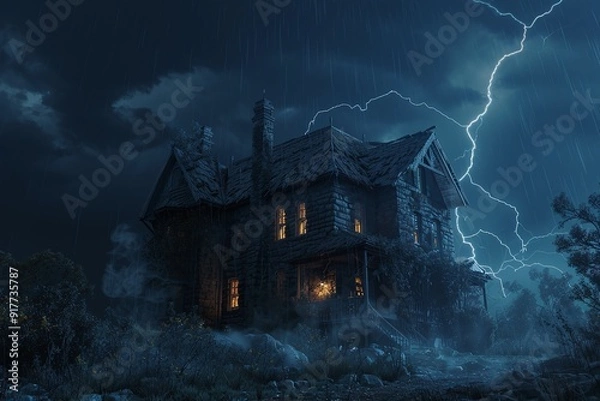 Fototapeta ai generative creepy mad scientist castle