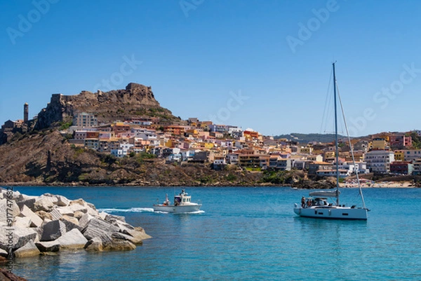 Obraz View of the town of Castelsardo on the coastline of Sardinia