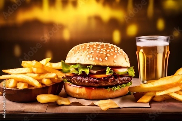 Obraz hamburger and cola