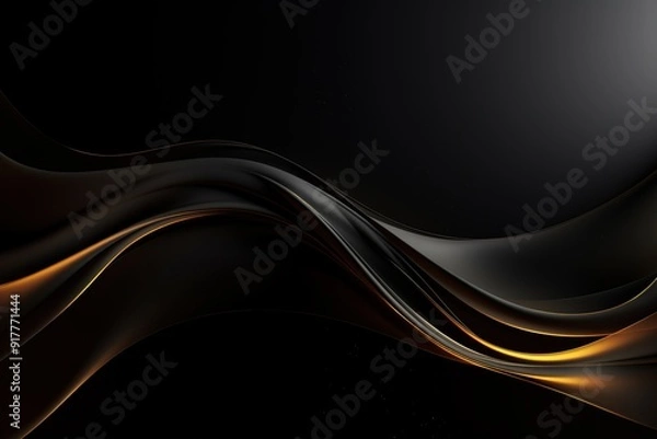 Fototapeta Abstract black and gold wave background.