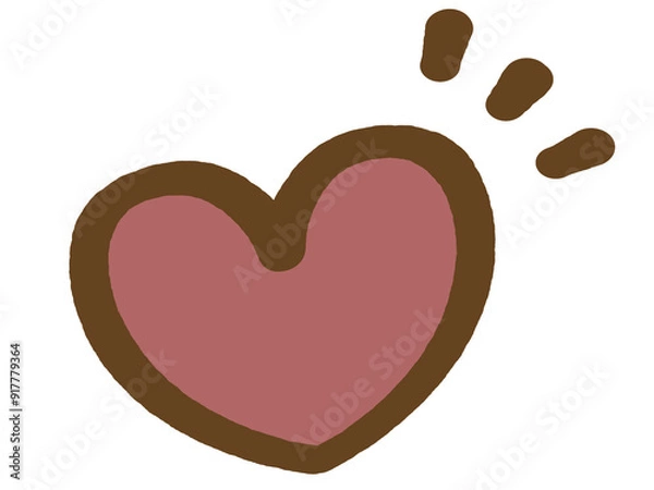 Fototapeta 	ゆるいハートのイラスト素材