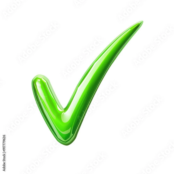 Fototapeta Green Tick Mark Symbol Isolated on Transparent or White Background, PNG