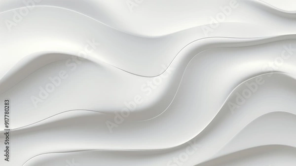 Fototapeta abstract organic shapes made of soft glass, with a soft white background that ripples on its surface