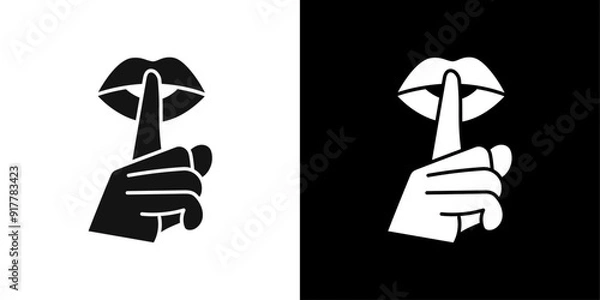 Fototapeta Please do quite pssst icon Symbol mark in filled style