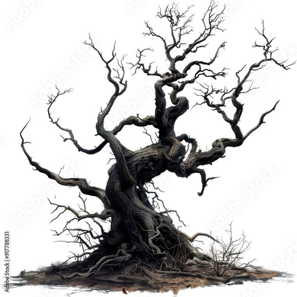 Obraz Dead Tree for Halloween Isolated on Transparent or White Background, PNG