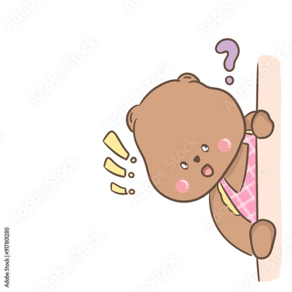 Obraz a little bear with momy