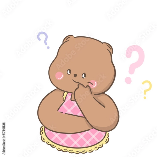 Obraz a little bear with momy