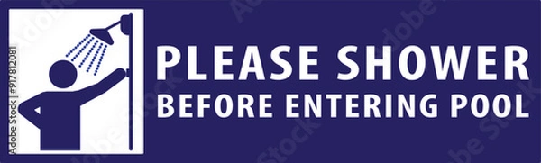 Obraz Please shower before entering pool notice vector.eps